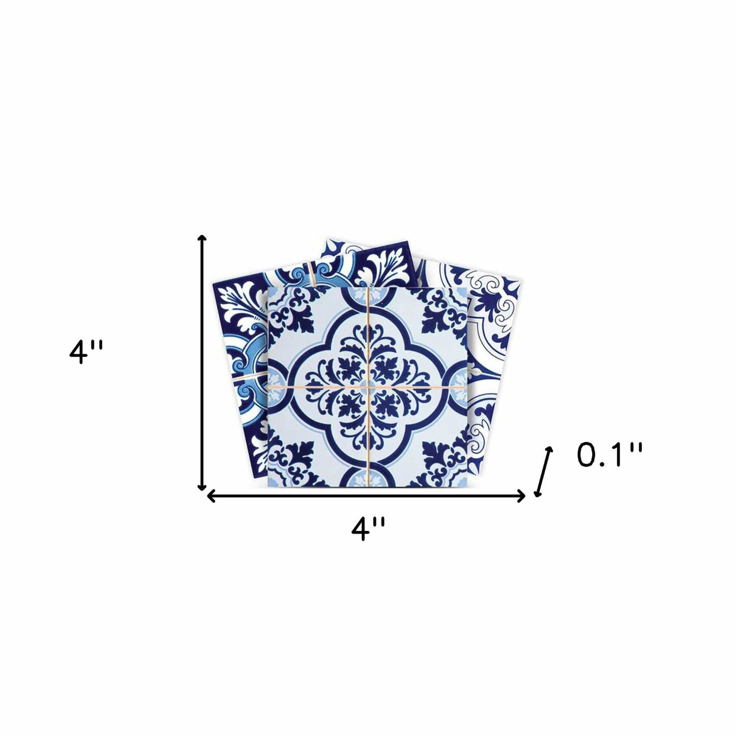 4" X 4" Azul Multi Mosaic Peel And Stick Tiles - Homeroots - Flyclothing LLC