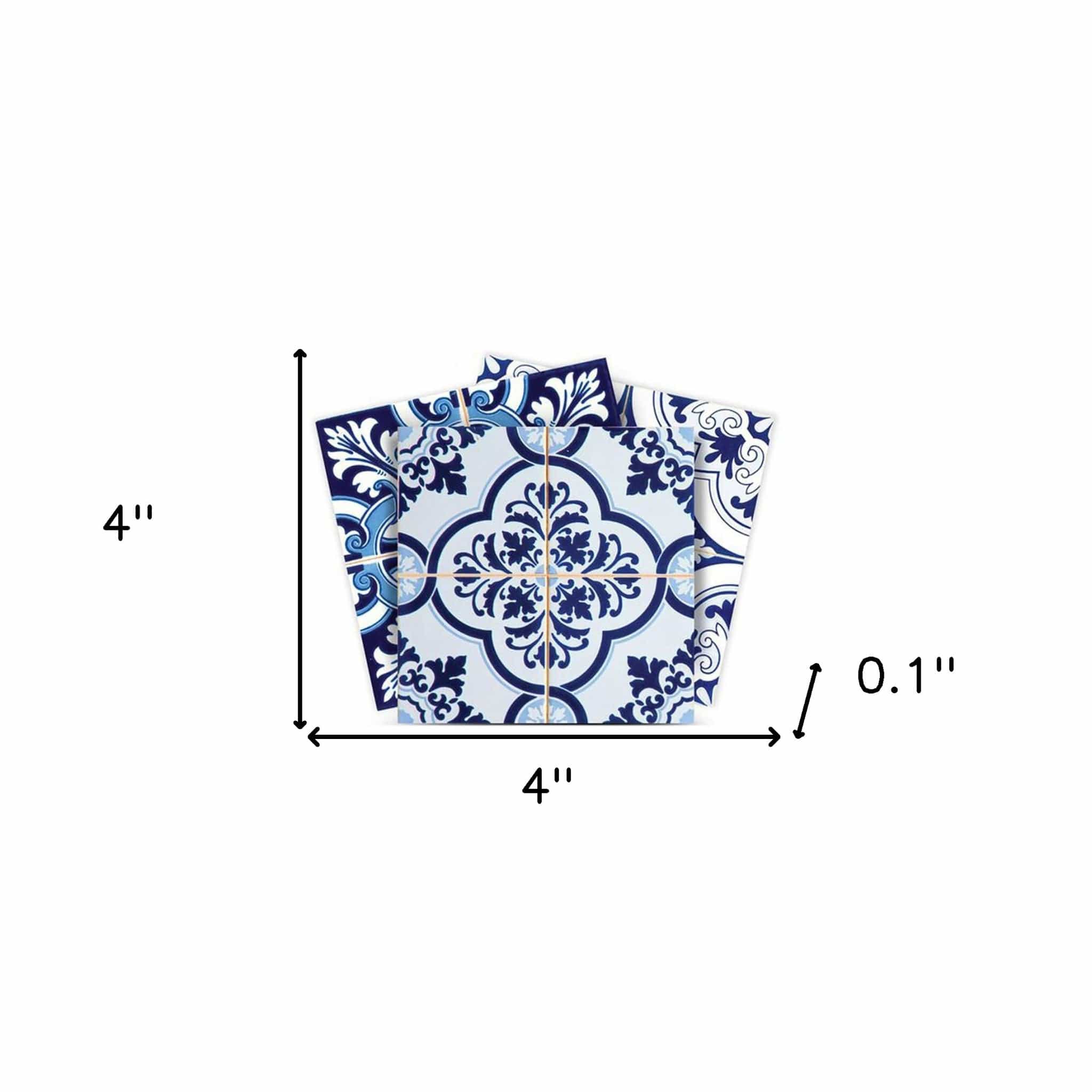 4" X 4" Azul Multi Mosaic Peel And Stick Tiles - Homeroots - Flyclothing LLC