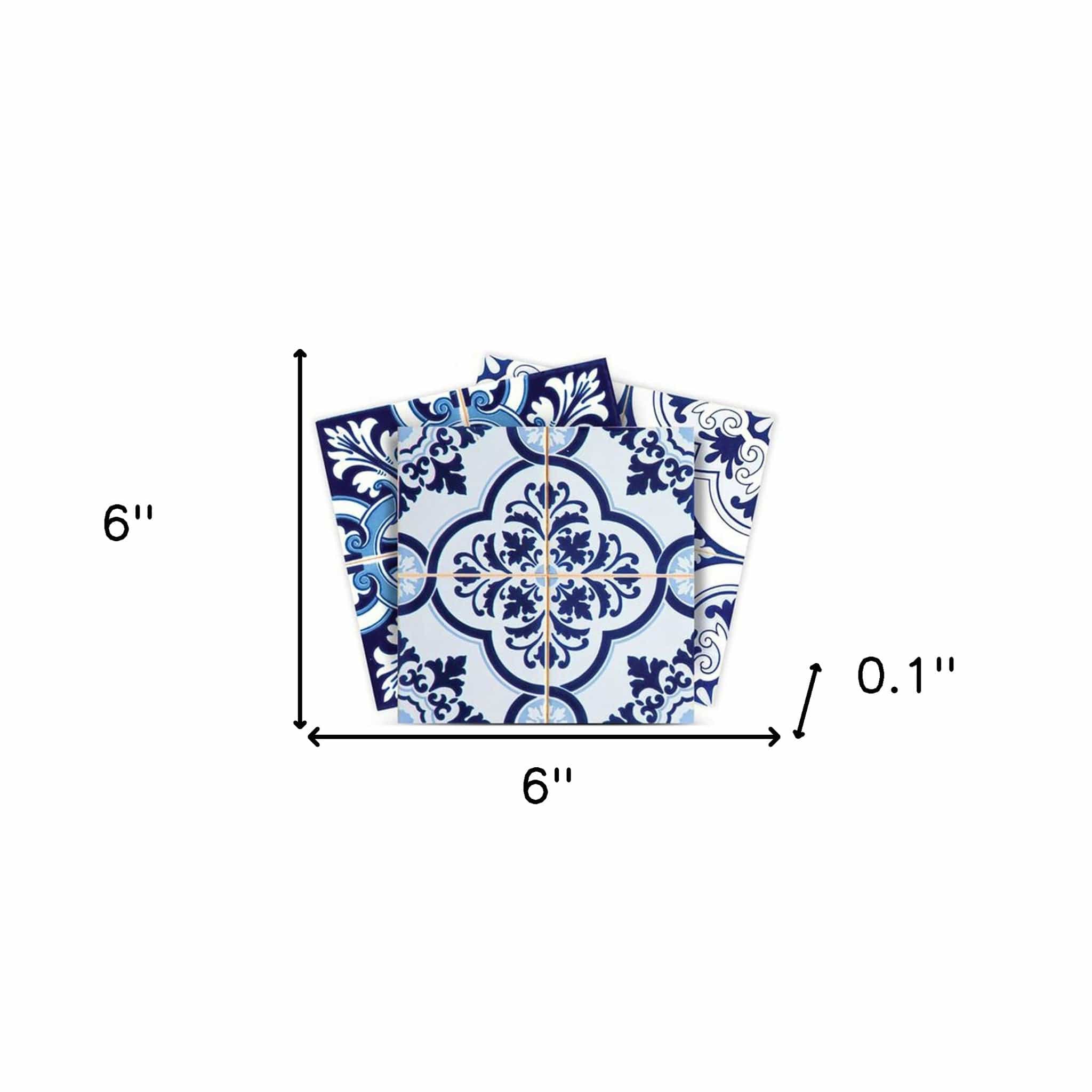 6" X 6" Azul Multi Mosaic Peel and Stick Tiles - Homeroots