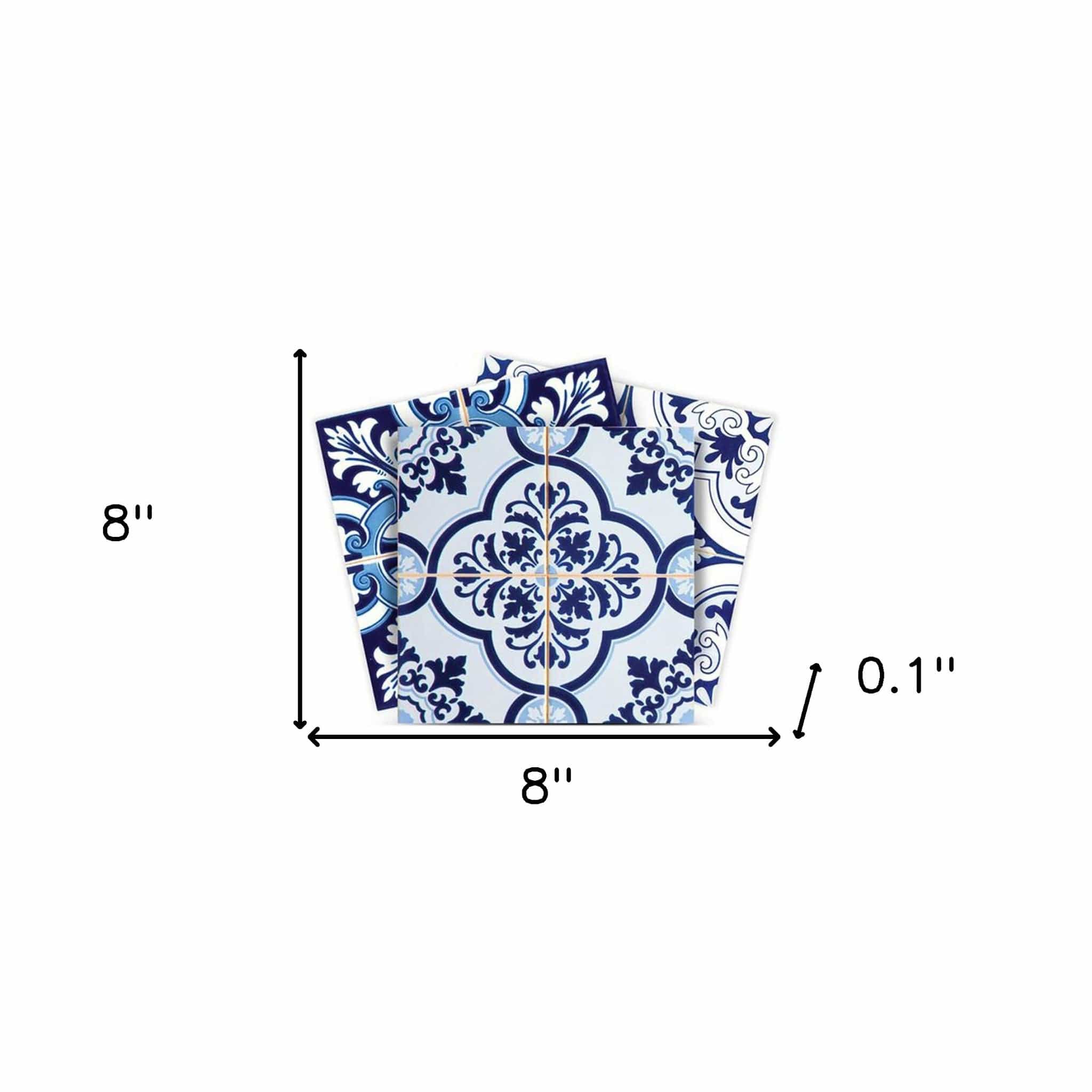 8" X 8" Azul Multi Mosaic Peel and Stick Tiles - Homeroots - Flyclothing LLC