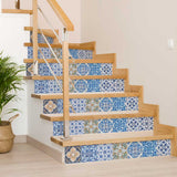 8" X 8" Blue Manna Peel And Stick Removable Tiles - Homeroots - Flyclothing LLC
