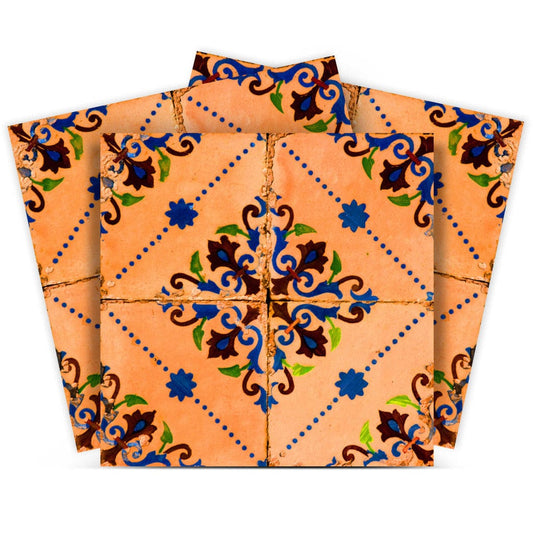 4" X 4" Golden Rio Removable  Peel And Stick Tiles - Homeroots