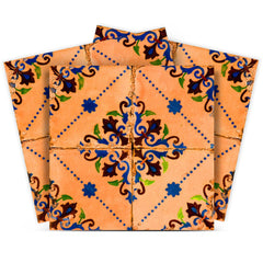4" X 4" Golden Rio Removable  Peel And Stick Tiles - Homeroots