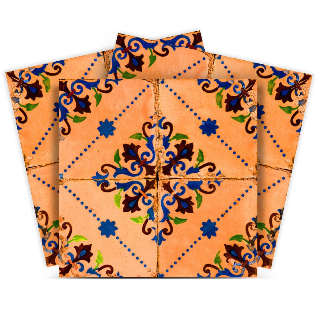 4" X 4" Golden Rio Removable  Peel And Stick Tiles - Homeroots