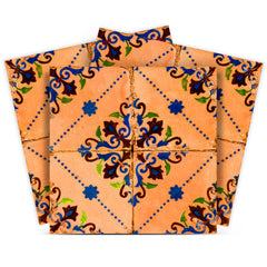 4" X 4" Golden Rio Removable  Peel And Stick Tiles - Homeroots