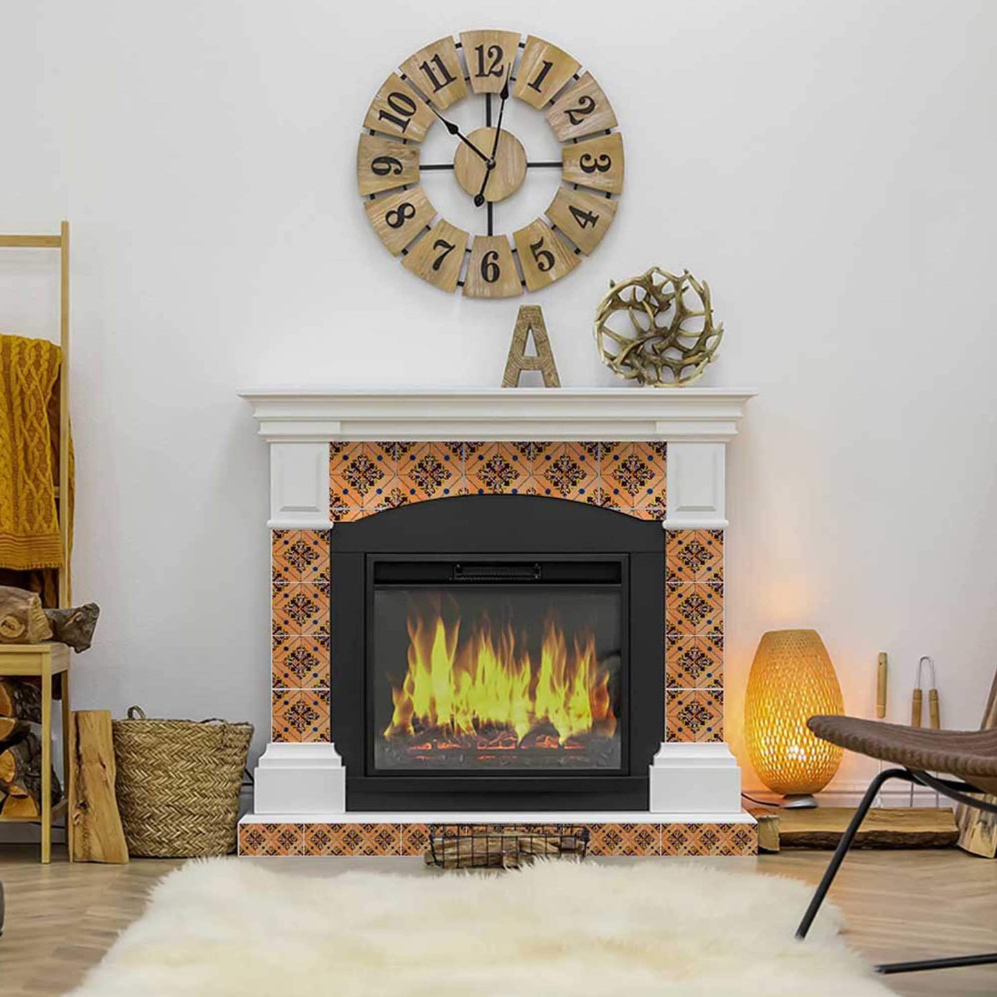 8" X 8" Golden Rio Removable Peel and Stick Tiles - Homeroots - Flyclothing LLC