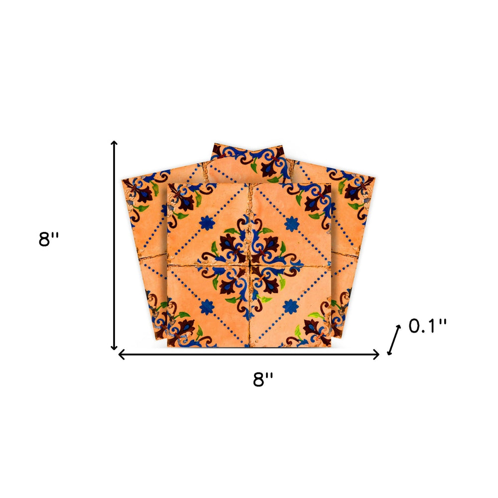 8" X 8" Golden Rio Removable Peel and Stick Tiles - Homeroots - Flyclothing LLC