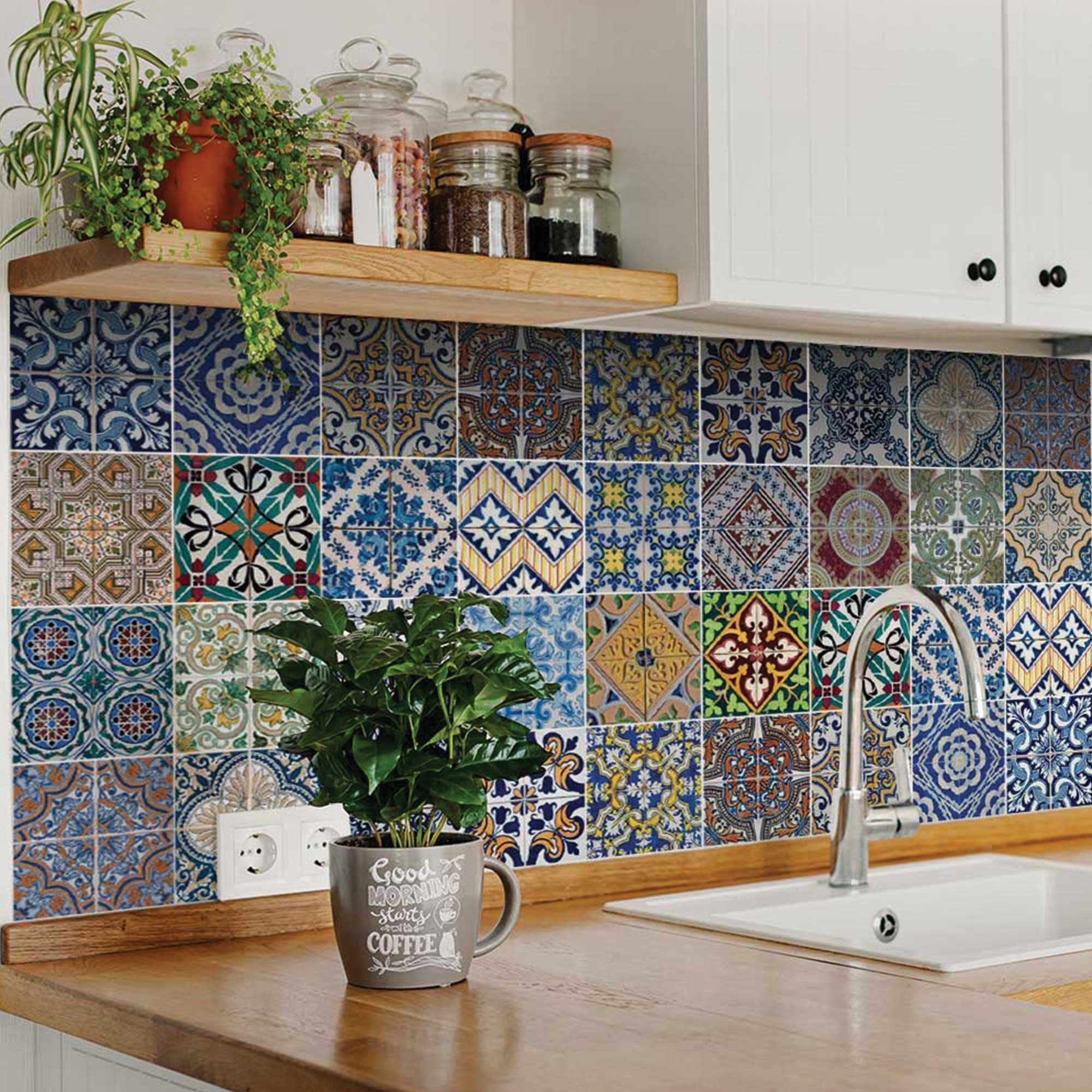 6" X 6" Randy Mutli Mosaic Peel and Stick Tiles - Homeroots