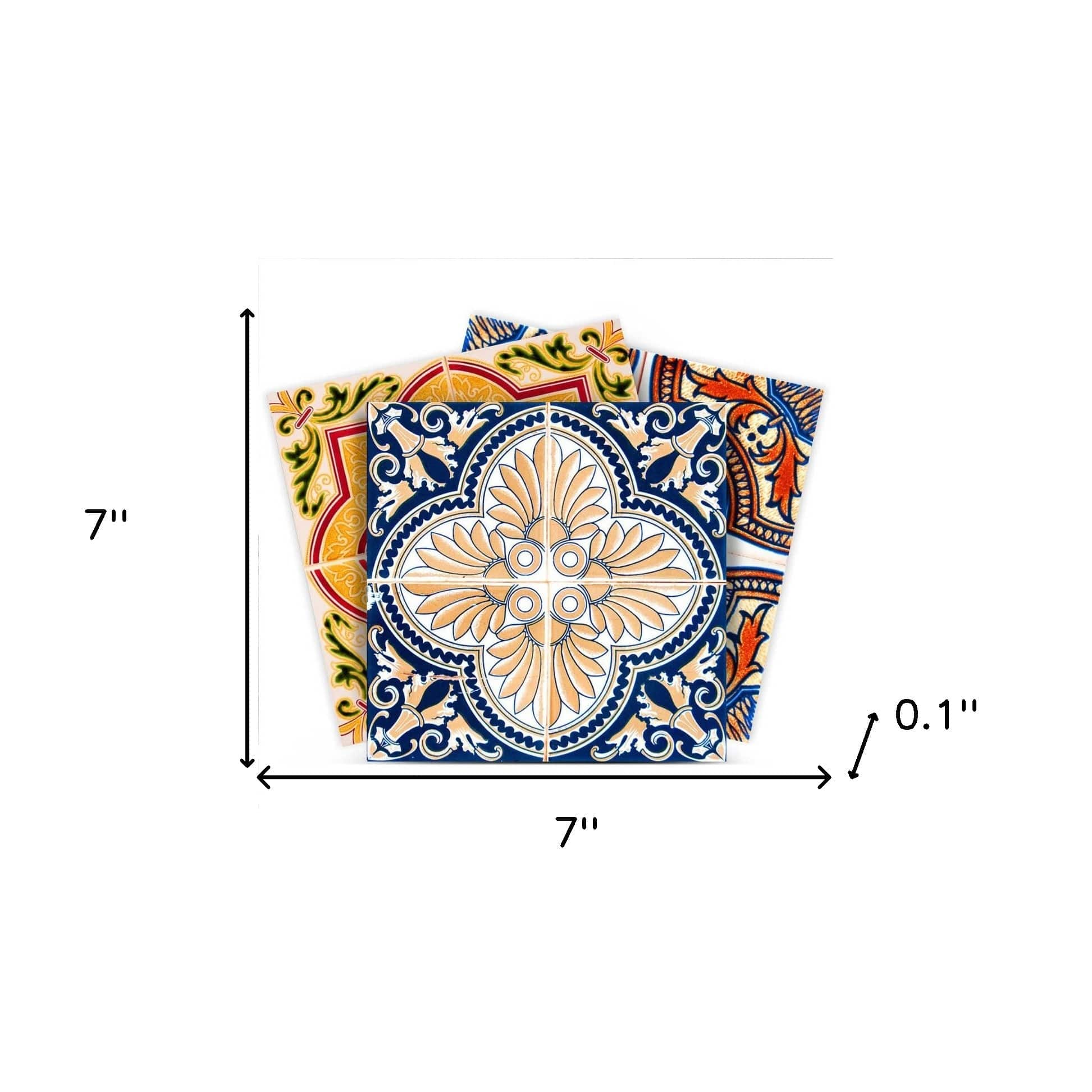 7" X 7" Linna Mutli Mosaic Peel and Stick Tiles - Homeroots