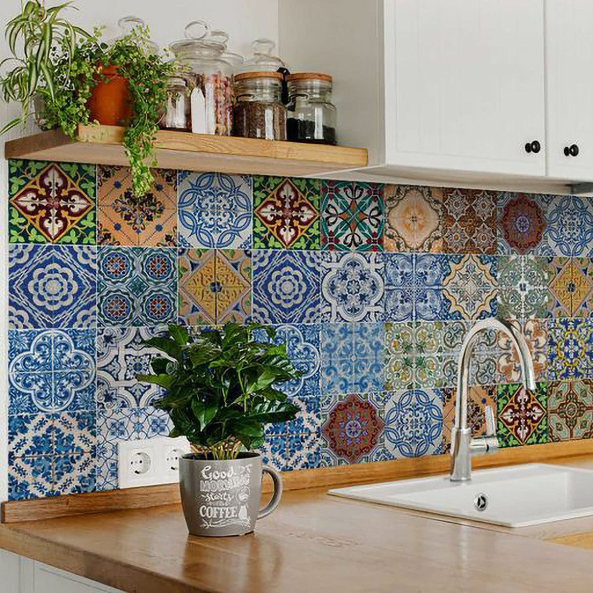 5" X 5" Jessa Mutli Mosaic Peel and Stick Tiles - Homeroots - Flyclothing LLC