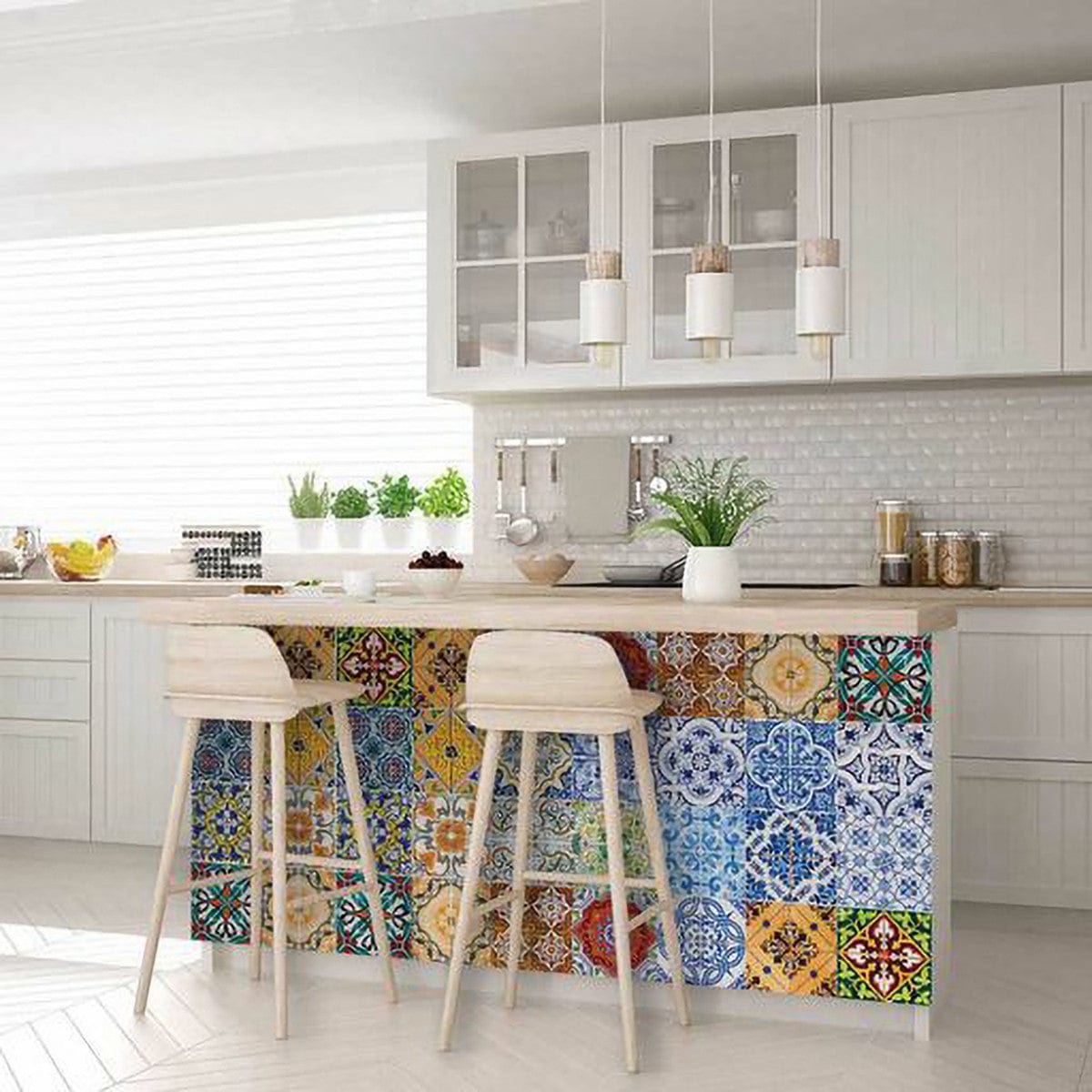 5" X 5" Jessa Mutli Mosaic Peel and Stick Tiles - Homeroots - Flyclothing LLC