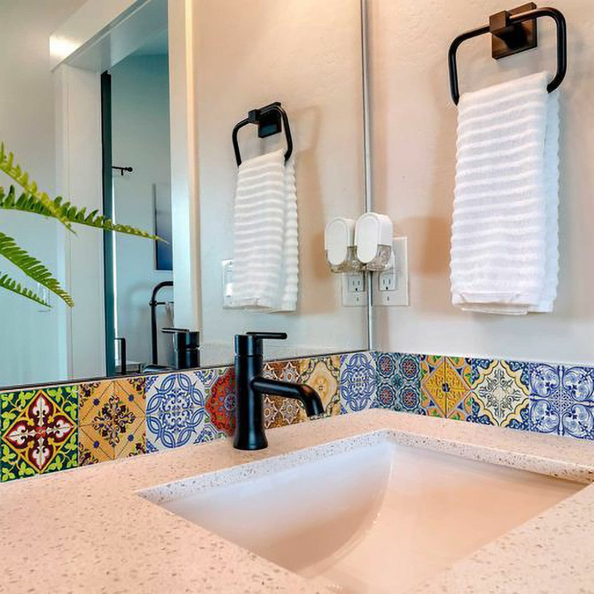 7" X 7" Jessa Mutli Mosaic Peel and Stick Tiles - Homeroots - Flyclothing LLC