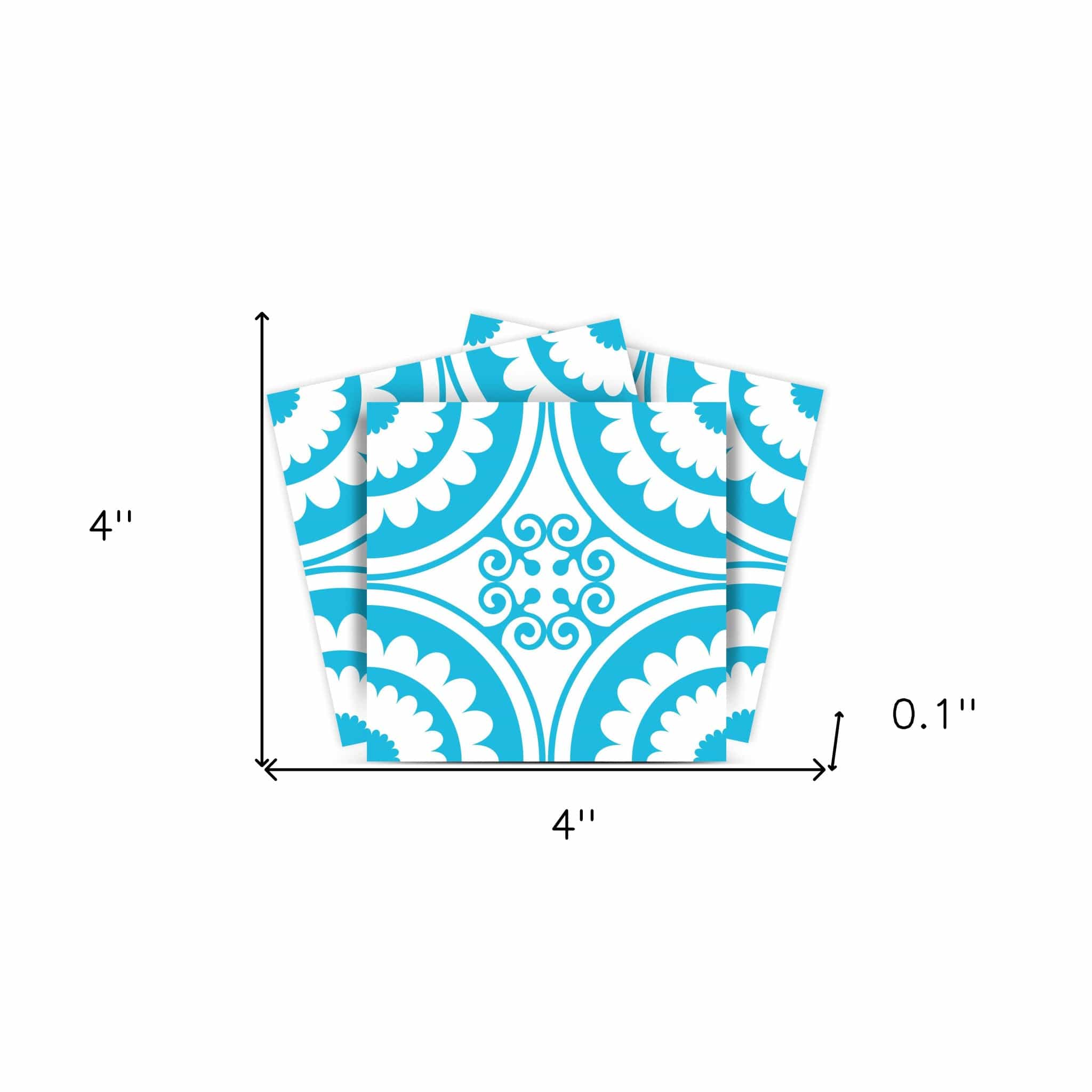 4" X 4" Aqua Gerber Removable Peel And Stick Tiles - Homeroots - Flyclothing LLC