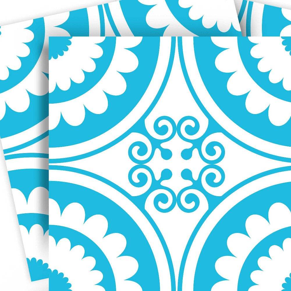 4" X 4" Aqua Gerber Removable Peel And Stick Tiles - Homeroots - Flyclothing LLC