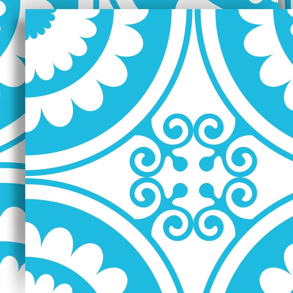 5" X 5" Aqua Gerber Removable Peel and Stick Tiles - Homeroots - Flyclothing LLC