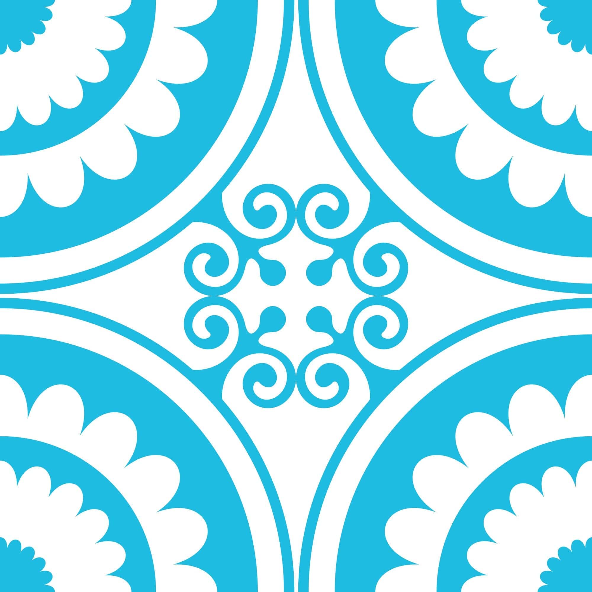6" X 6" Aqua Gerber Removable Peel and Stick Tiles - Homeroots