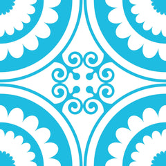 6" X 6" Aqua Gerber Removable Peel and Stick Tiles - Homeroots