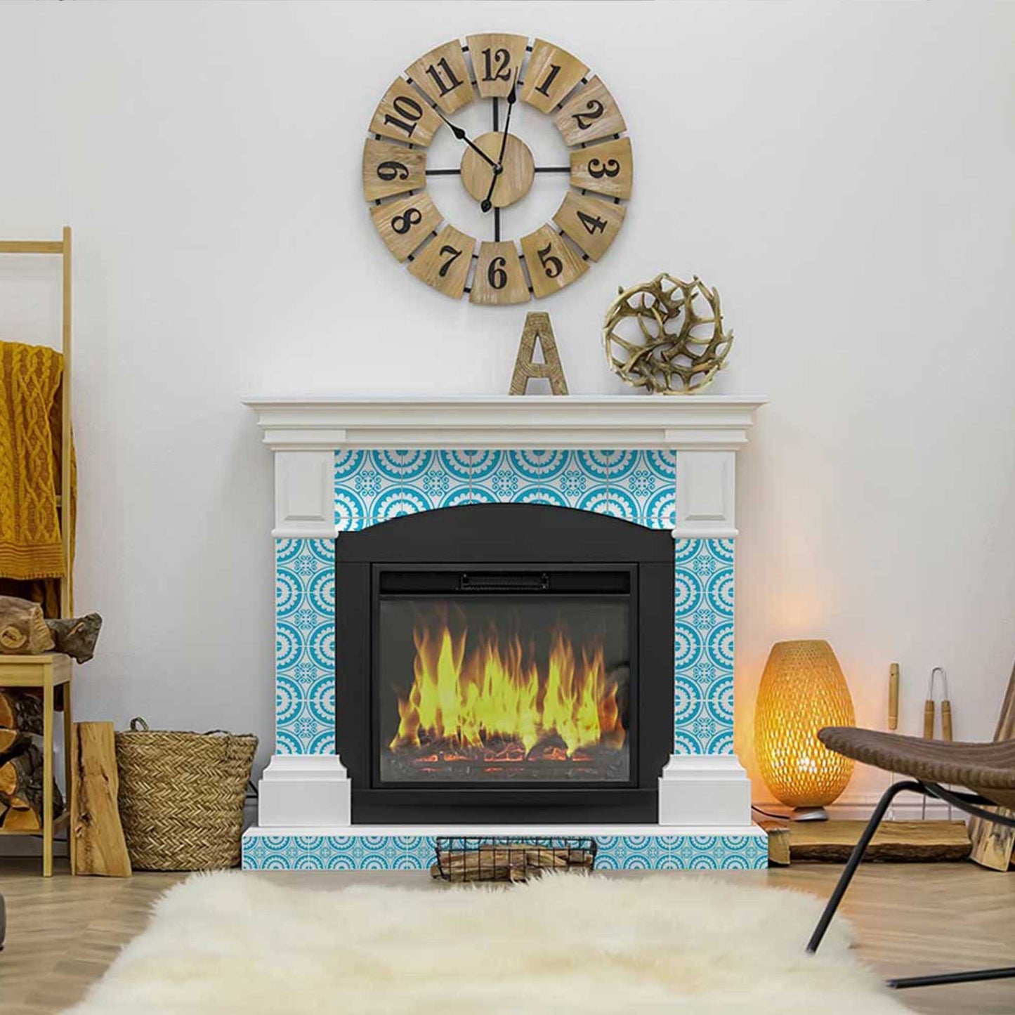 7" X 7" Aqua Gerber Removable Peel and Stick Tiles - Homeroots - Flyclothing LLC