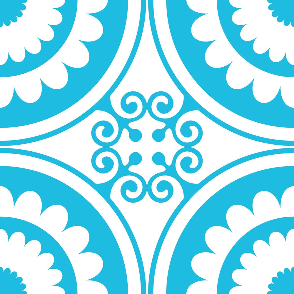 7" X 7" Aqua Gerber Removable Peel and Stick Tiles - Homeroots - Flyclothing LLC