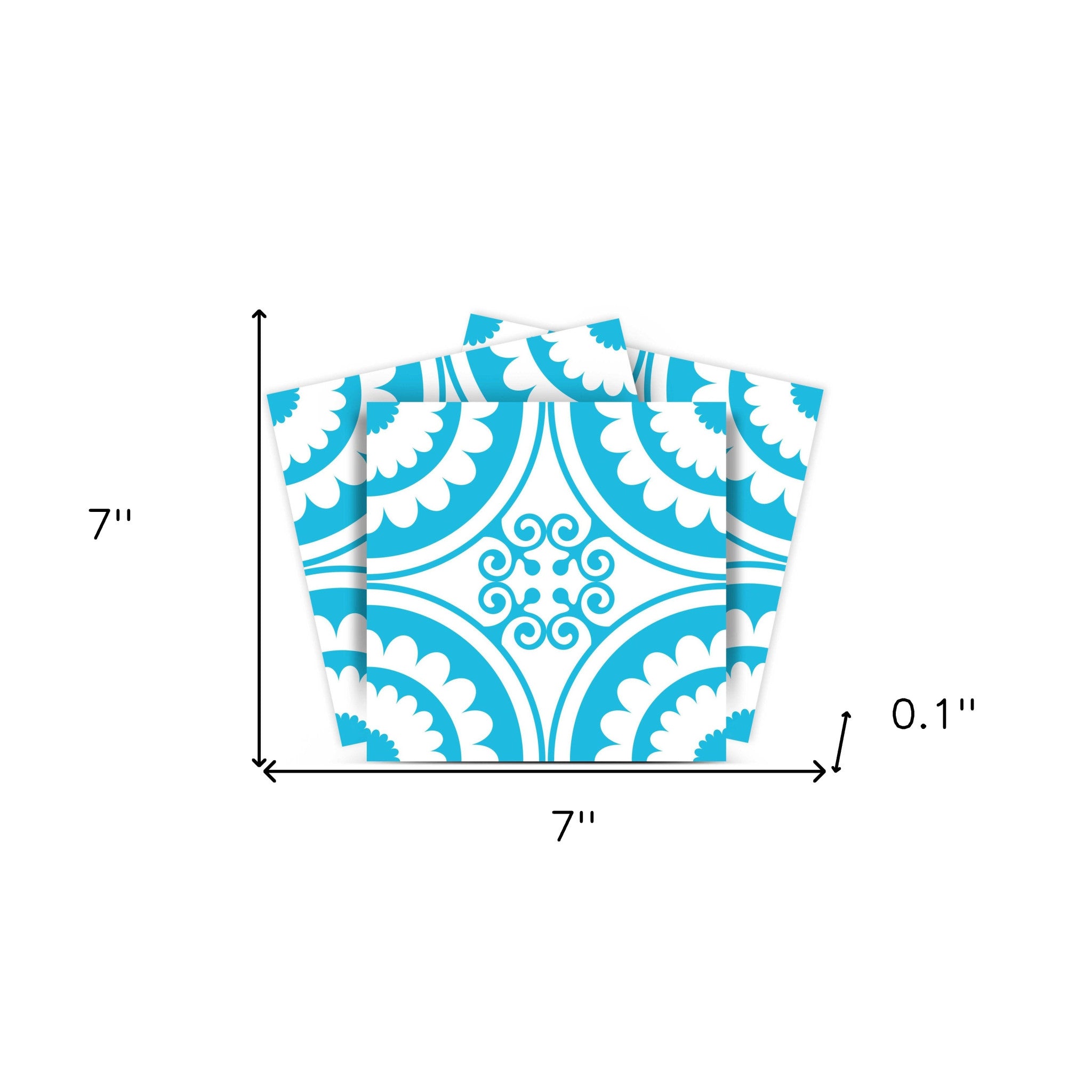 7" X 7" Aqua Gerber Removable Peel and Stick Tiles