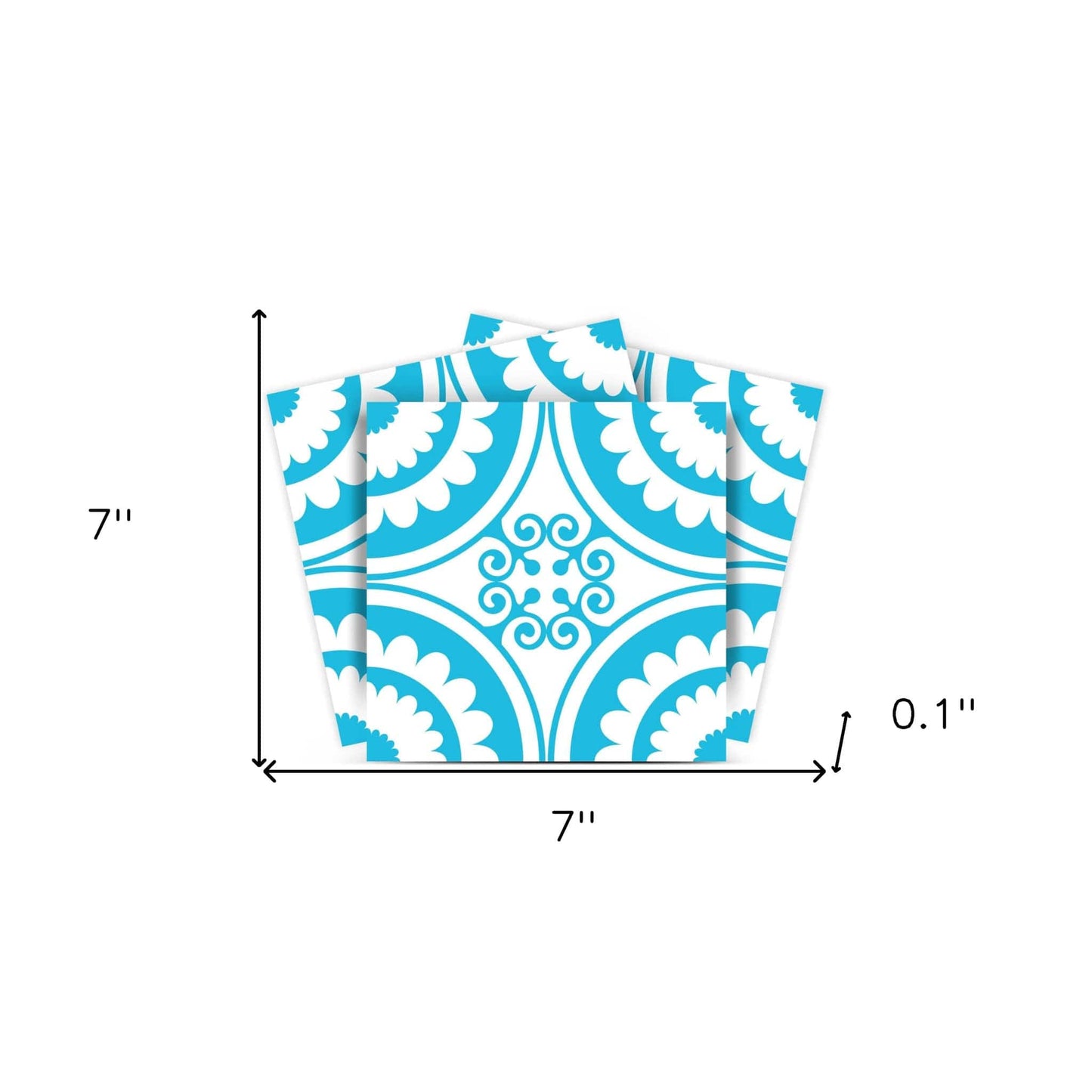 7" X 7" Aqua Gerber Removable Peel and Stick Tiles - Homeroots - Flyclothing LLC