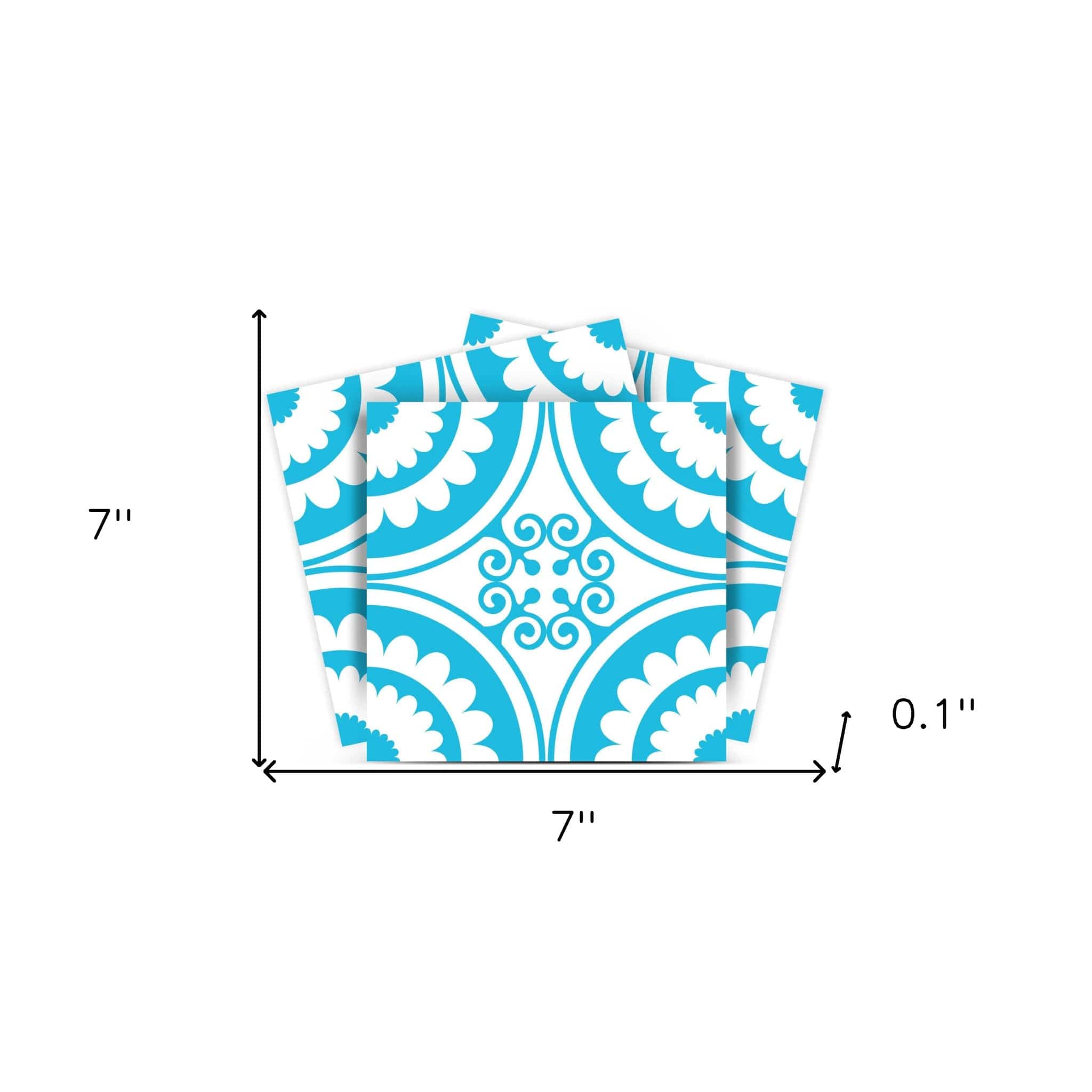 7" X 7" Aqua Gerber Removable Peel and Stick Tiles - Homeroots - Flyclothing LLC