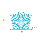 8" X 8" Aqua Gerber Removable Peel and Stick Tiles - Homeroots - Flyclothing LLC