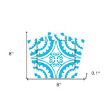 8" X 8" Aqua Gerber Removable Peel and Stick Tiles - Homeroots - Flyclothing LLC