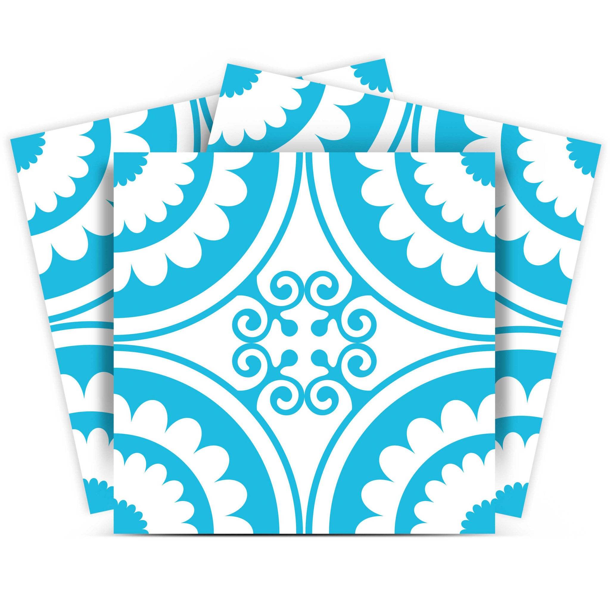 8" X 8" Aqua Gerber Removable Peel and Stick Tiles - Homeroots - Flyclothing LLC