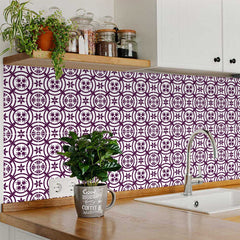 6" X 6" Merlot Lisa Removable Peel and Stick Tiles - Homeroots