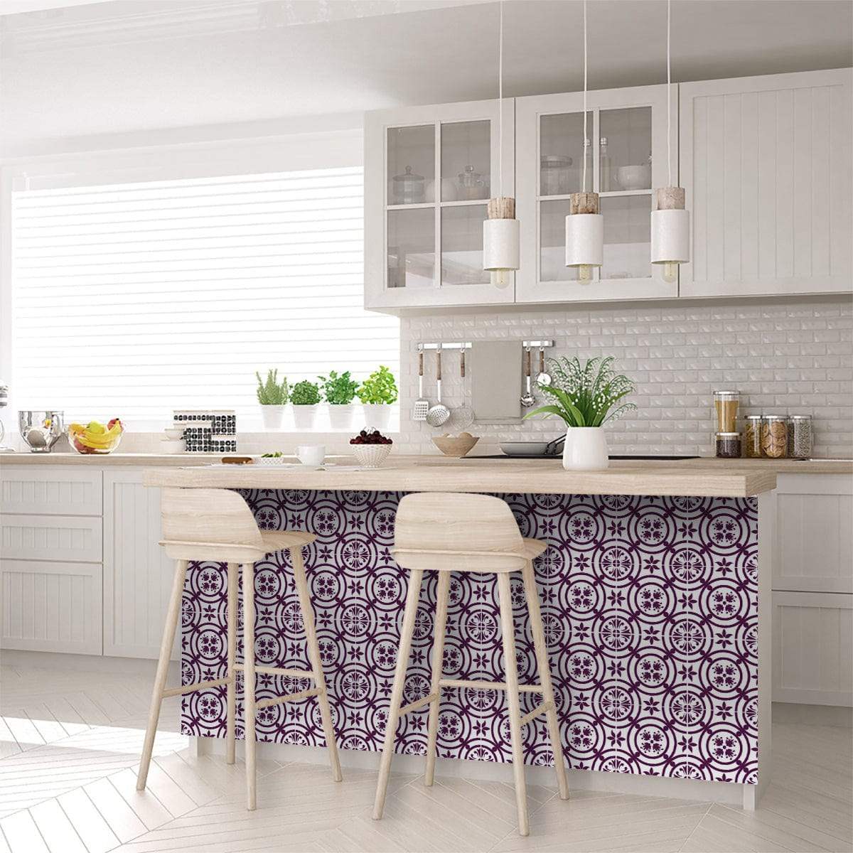 6" X 6" Merlot Lisa Removable Peel and Stick Tiles - Homeroots - Flyclothing LLC