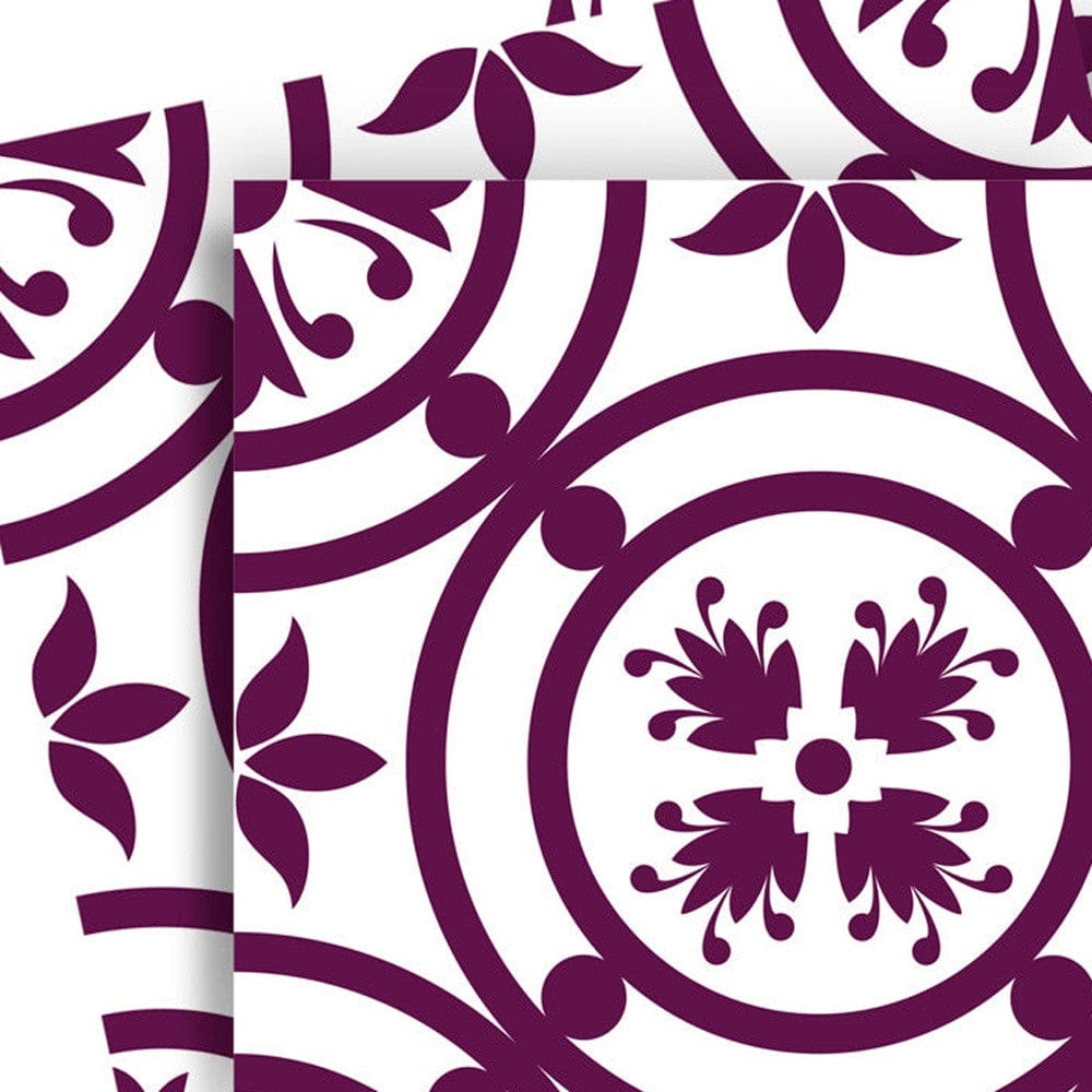 6" X 6" Merlot Lisa Removable Peel and Stick Tiles - Homeroots