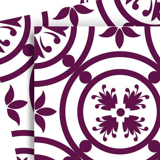 6" X 6" Merlot Lisa Removable Peel and Stick Tiles - Homeroots