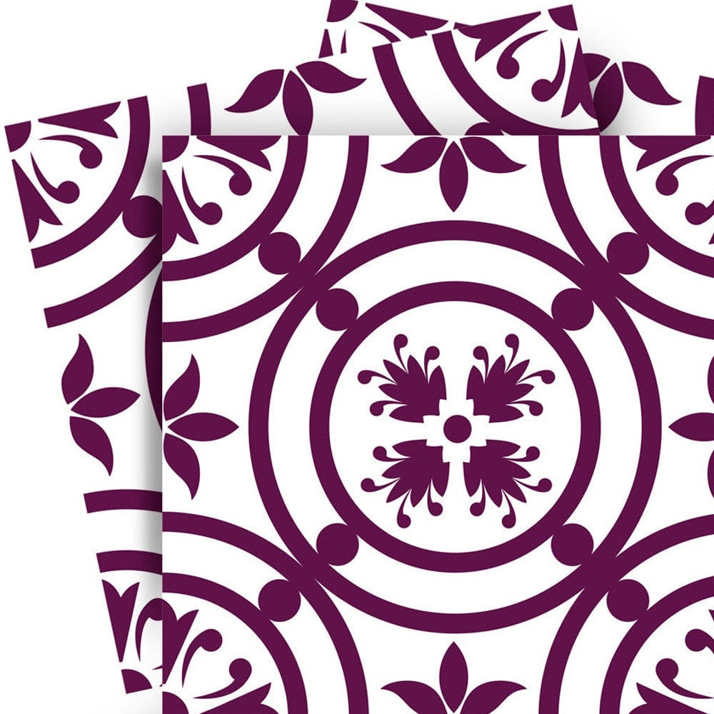 6" X 6" Merlot Lisa Removable Peel and Stick Tiles - Homeroots - Flyclothing LLC