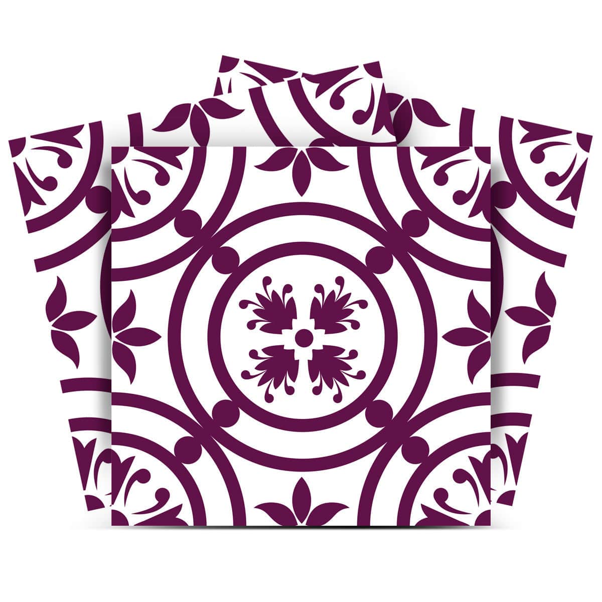 7" X 7" Merlot Lisa Removable Peel and Stick Tiles - Homeroots