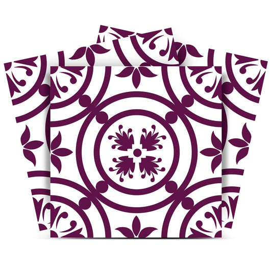 7" X 7" Merlot Lisa Removable Peel and Stick Tiles - Homeroots