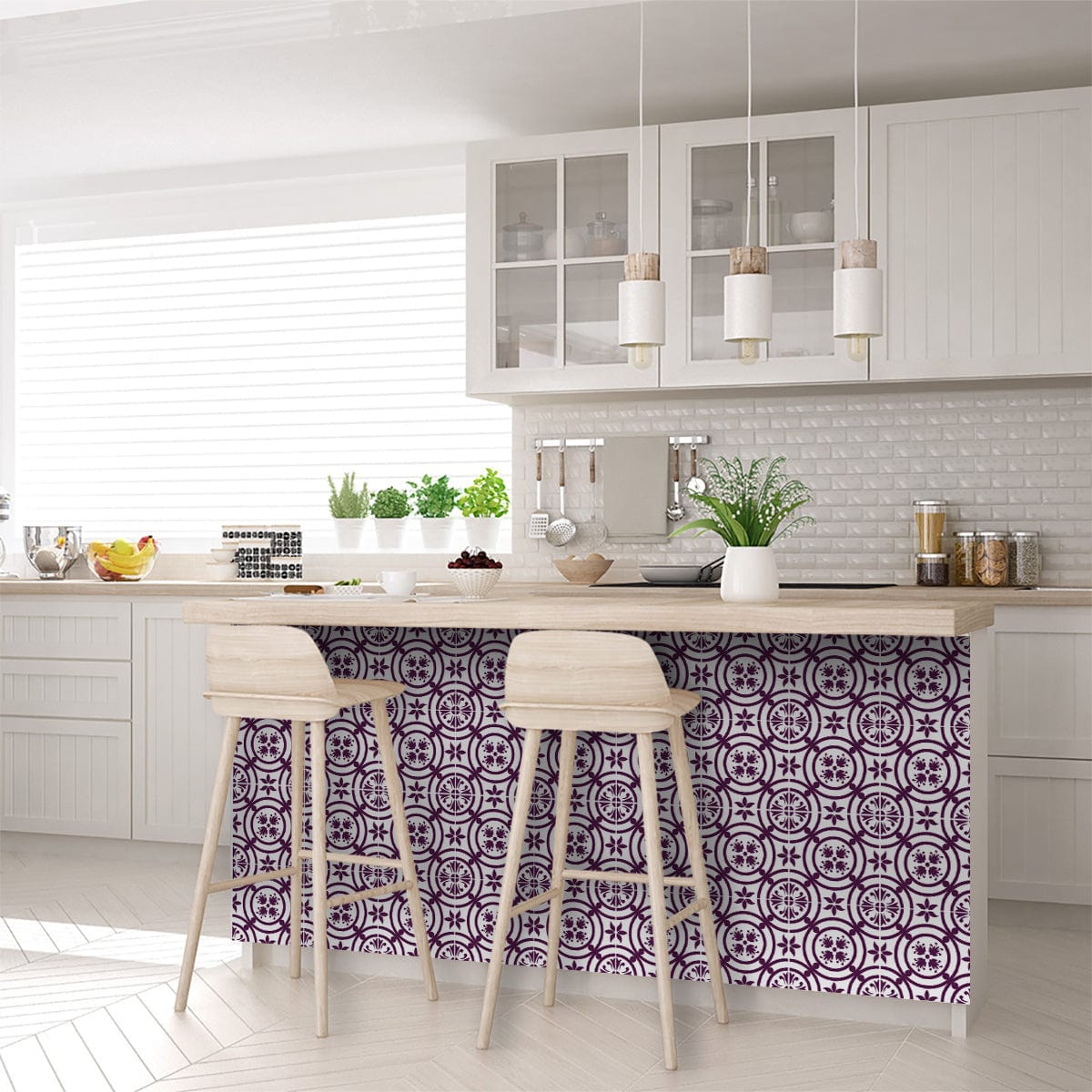 7" X 7" Merlot Lisa Removable Peel and Stick Tiles - Homeroots - Flyclothing LLC