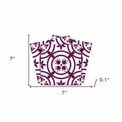 7" X 7" Merlot Lisa Removable Peel and Stick Tiles - Homeroots