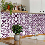 8" X 8" Merlot Lisa Removable Peel and Stick Tiles - Homeroots