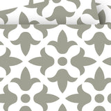 4" X 4" Sage Gray Fleur Removable Peel And Stick Tiles - Homeroots