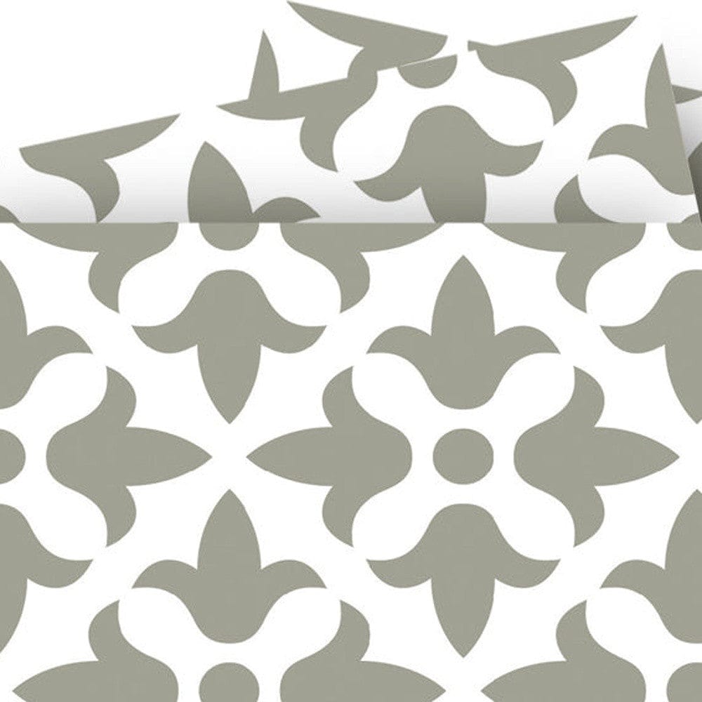 5" X 5" Sage Gray Fleur Removable Peel and Stick Tiles - Homeroots - Flyclothing LLC