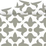 5" X 5" Sage Gray Fleur Removable Peel and Stick Tiles - Homeroots