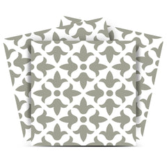 6" X 6" Sage Gray Fleur Removable Peel and Stick Tiles - Homeroots