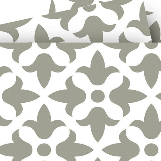 6" X 6" Sage Gray Fleur Removable Peel and Stick Tiles - Homeroots