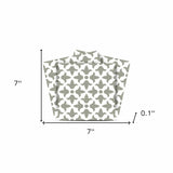 7" X 7" Sage Gray Fleur Removable Peel and Stick Tiles - Homeroots - Flyclothing LLC