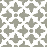 7" X 7" Sage Gray Fleur Removable Peel and Stick Tiles - Homeroots