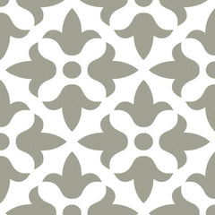 7" X 7" Sage Gray Fleur Removable Peel and Stick Tiles - Homeroots