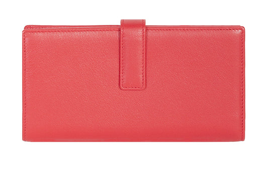 Scully Ladies Red leather tab clutch wallet