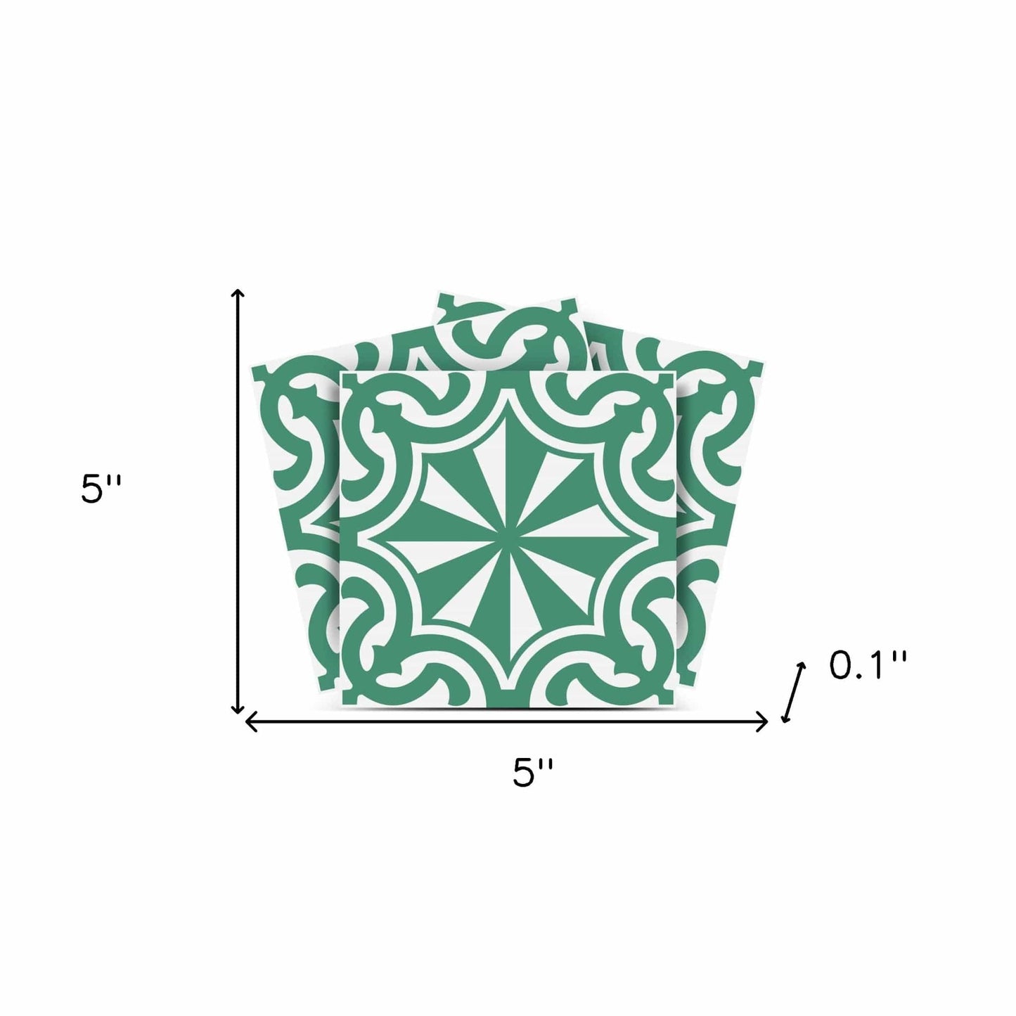 5" X 5" Glenda Sage Removable Peel and Stick Tiles - Homeroots - Flyclothing LLC