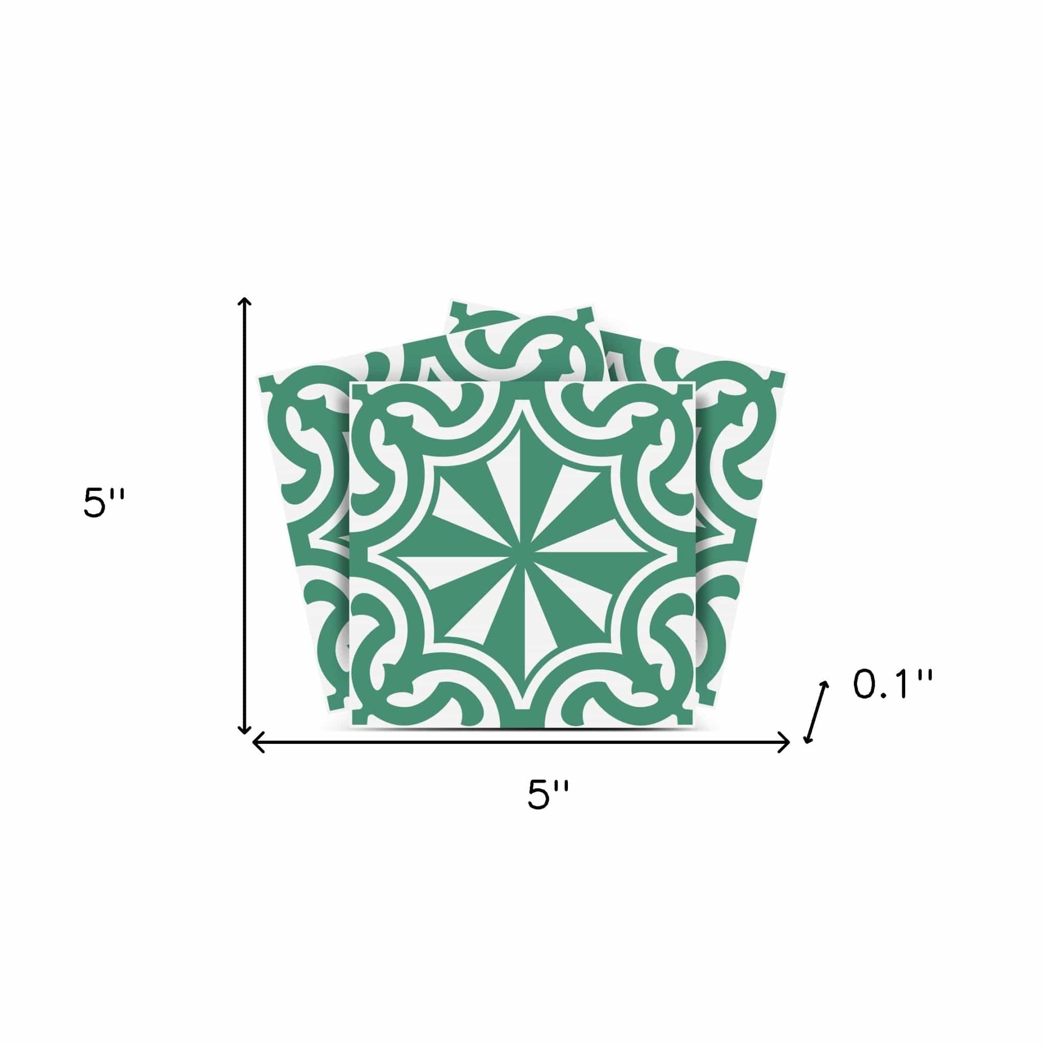 5" X 5" Glenda Sage Removable Peel and Stick Tiles - Homeroots - Flyclothing LLC